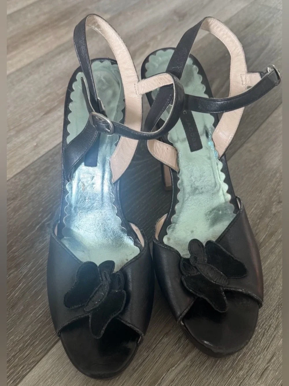 Marc Jacobs Black Butterfly Women's Shoes Platform Heels Size 10M Italy